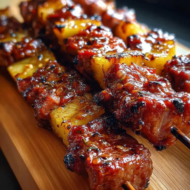 Ananas BBQ Schweinespieße