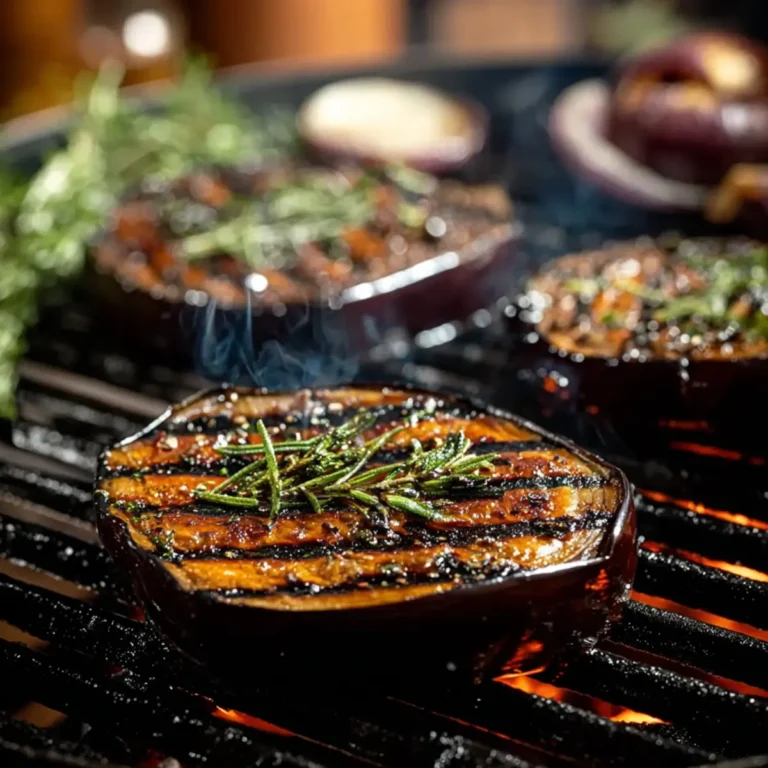 Auberginen Steaks auf dem Grill