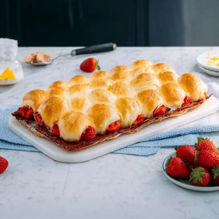 Blätterteigkuchen mit Erdbeeren aus dem Eierkarton