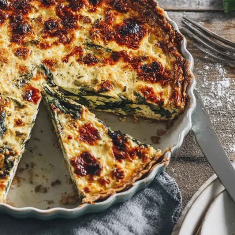 Bärlauch Quiche mit Schafskäse
