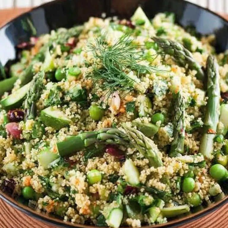 Couscous Salat mit grünem Spargel
