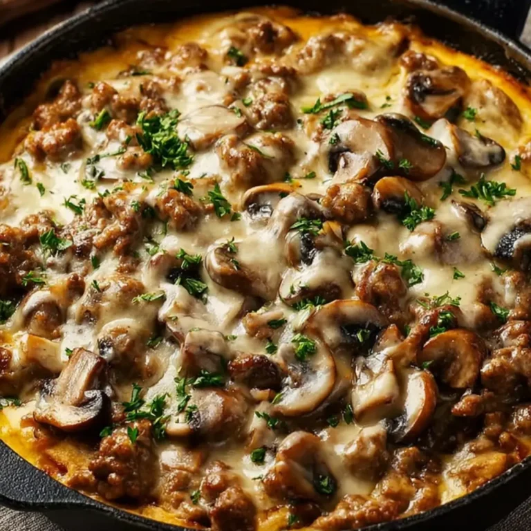 Cremige Hackfleisch Pilz Pfanne