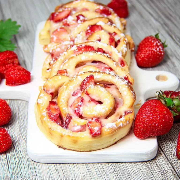 Erdbeer Pudding Schnecken