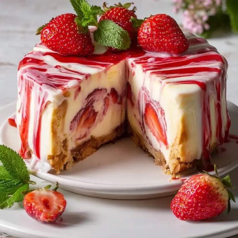 Erdbeer Schoko Strudel Käsekuchen