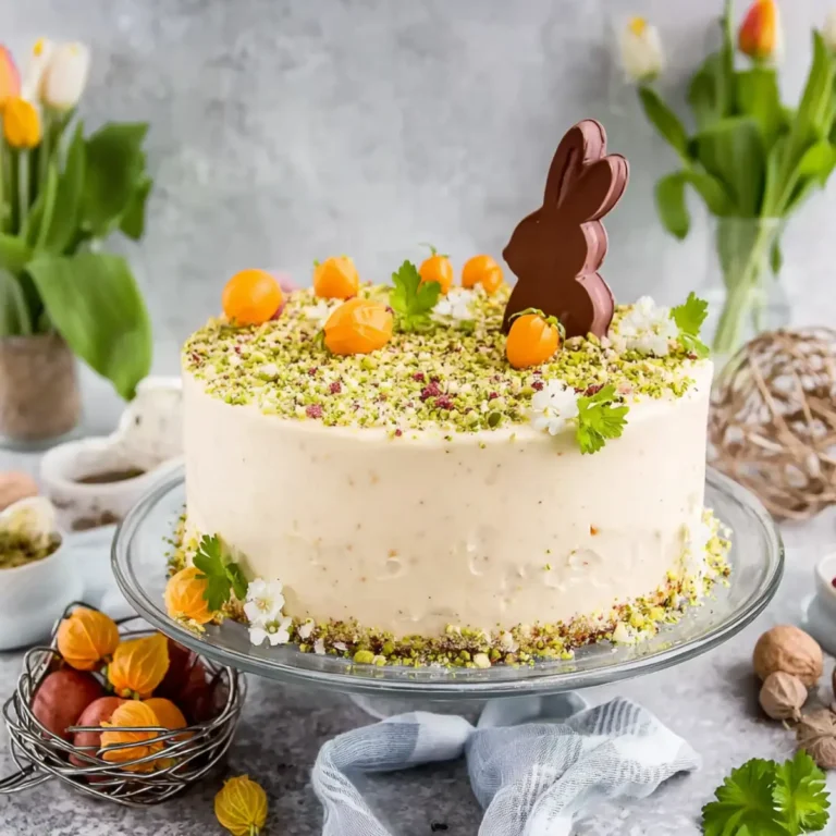 Fruchtige Ostertorte mit Pfirsich & Physalis