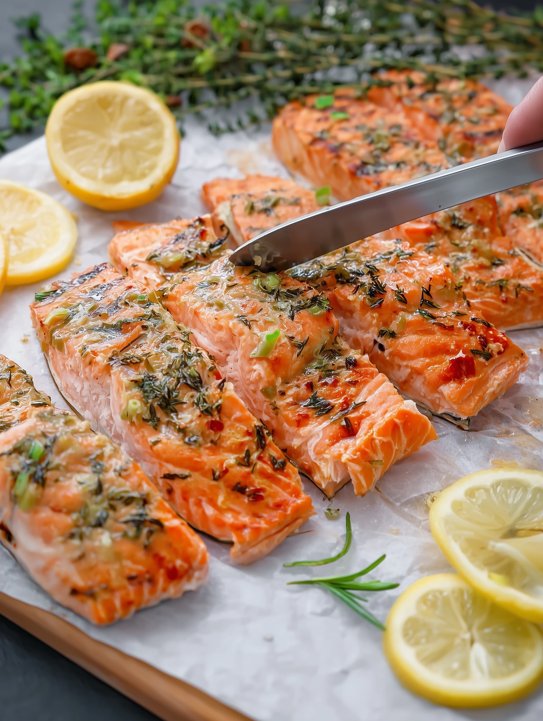 Gegrillter Lachs mit mediterraner Marinade