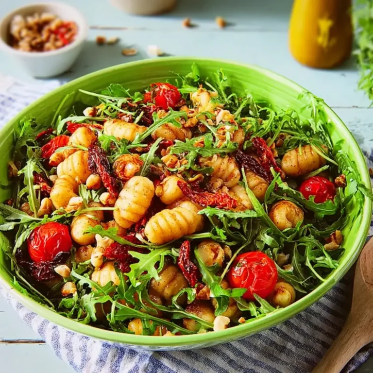 Gnocchi Salat mit Rucola und getrockneten Tomaten