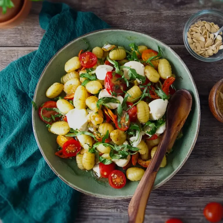Gnocchi Salat mit Tomate & Mozzarella