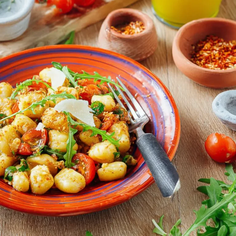 Gnocchi Salat mit Tomaten und Rucola