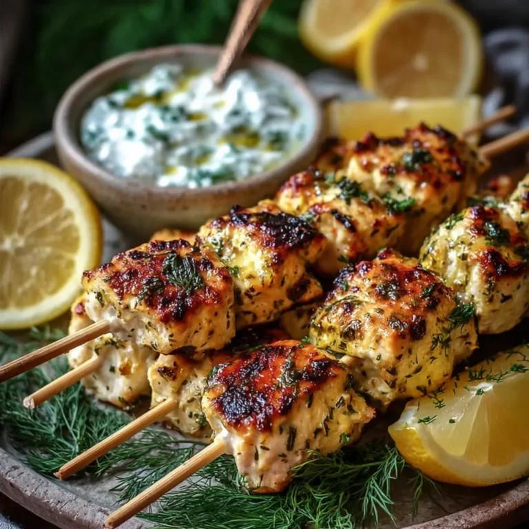 Griechische Zitronen Hähnchenspieße