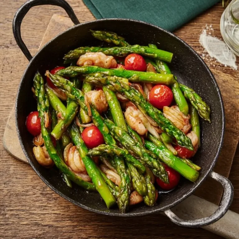 Grüner Spargel Pfanne