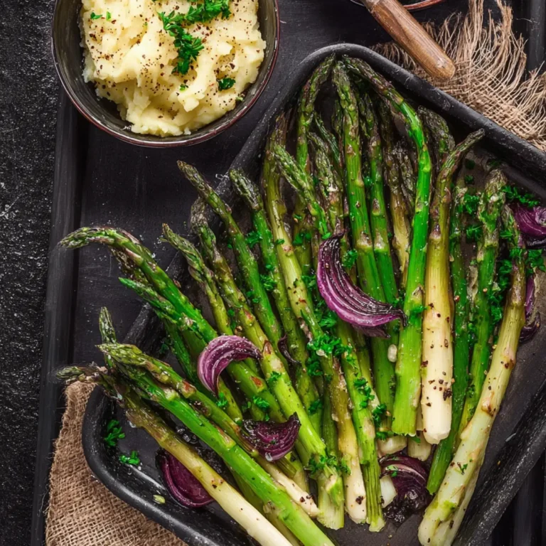 Grüner Spargel aus dem Backofen