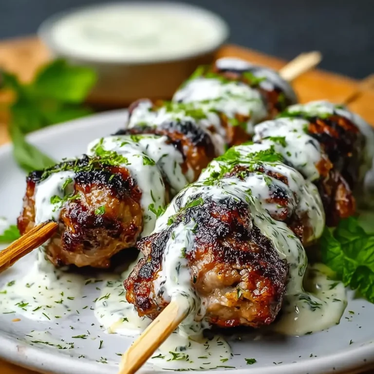 Hackfleischspieße mit Kräuterjoghurt