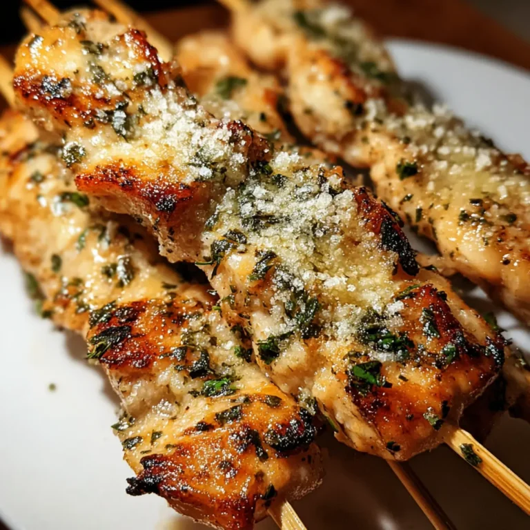 Knoblauch Parmesan Hähnchenspieße