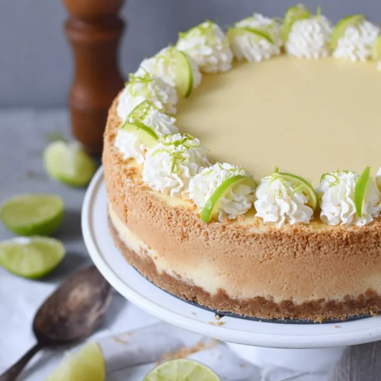 Limettenkäsekuchen mit weißer Schokolade