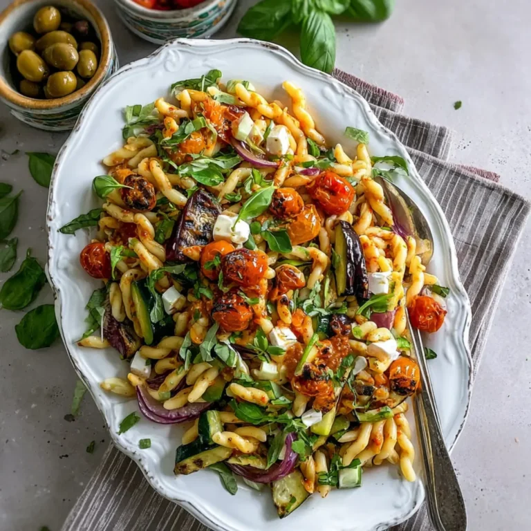 Mediterraner Nudelsalat mit Grillgemüse