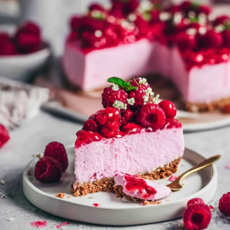 No Bake Himbeer Käsekuchen Torte