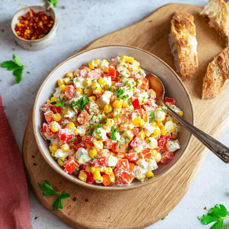 Paprika Mais Salat mit Feta & Joghurt