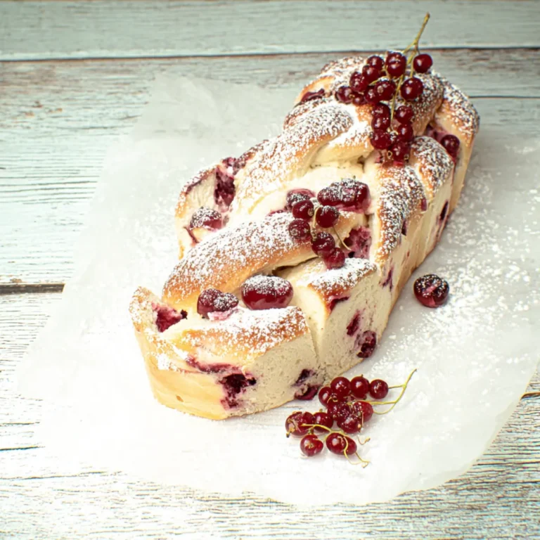 Quarkzopf mit Sauerkirschen