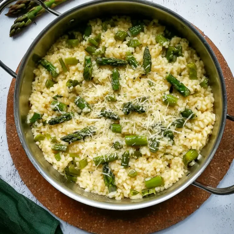 Spargelrisotto mit grünem Spargel