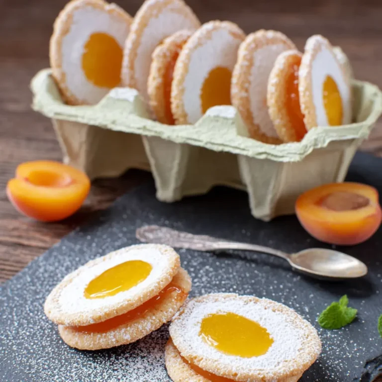 Spiegelei Kekse mit Pfirsich Füllung