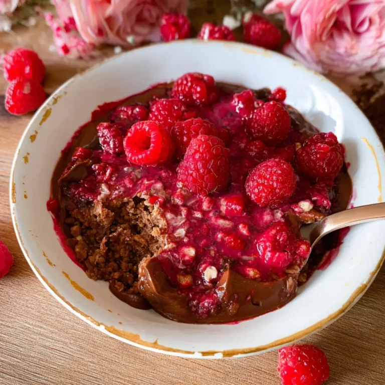 Vegane Baked Oats mit Himbeeren
