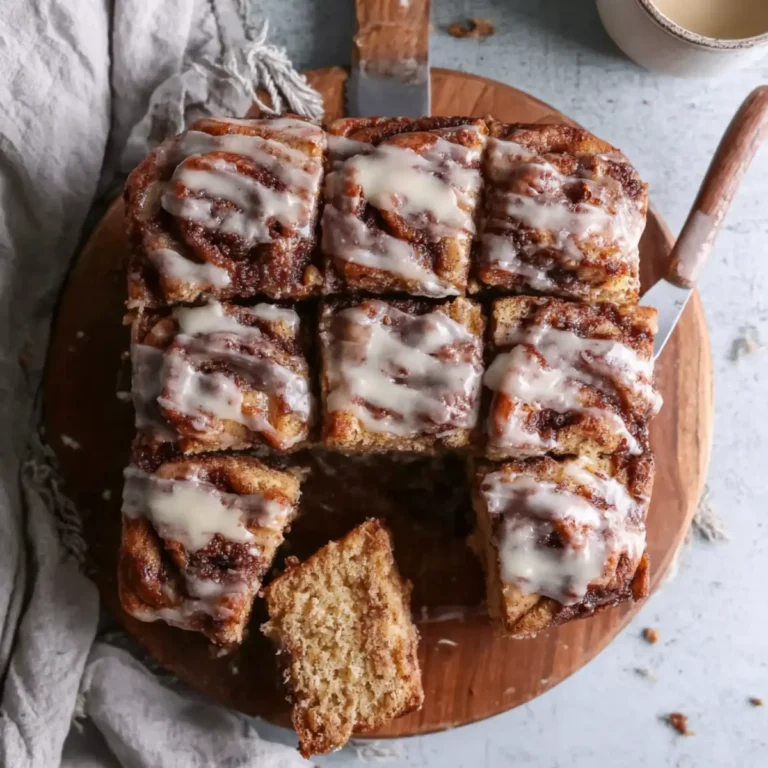 Veganer Zimtschneckenkuchen mit Vanilleglasur