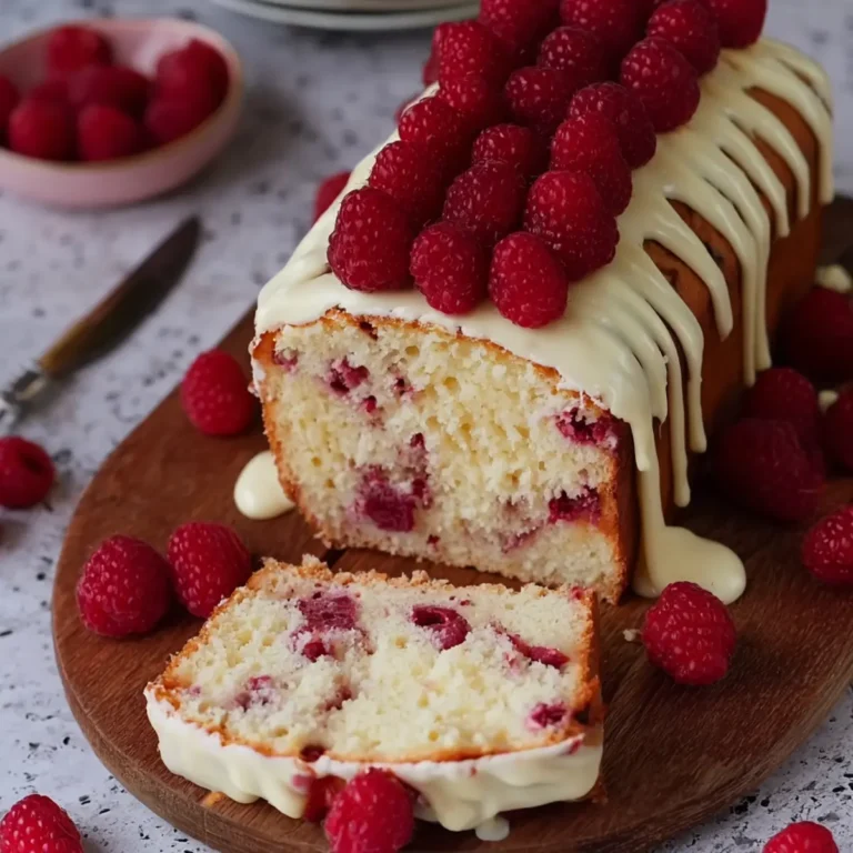 Weißer Schokoladen Himbeer Kuchen