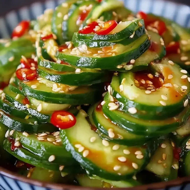 Asiatischer Gurkensalat mit Chili & Sesam