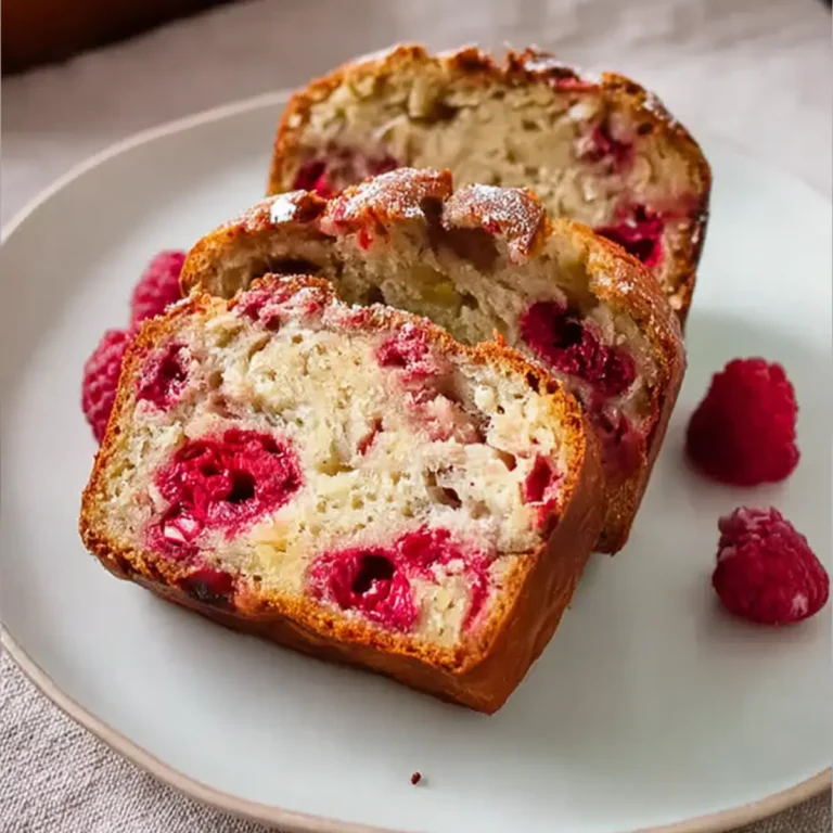 Bananenbrot mit Himbeeren