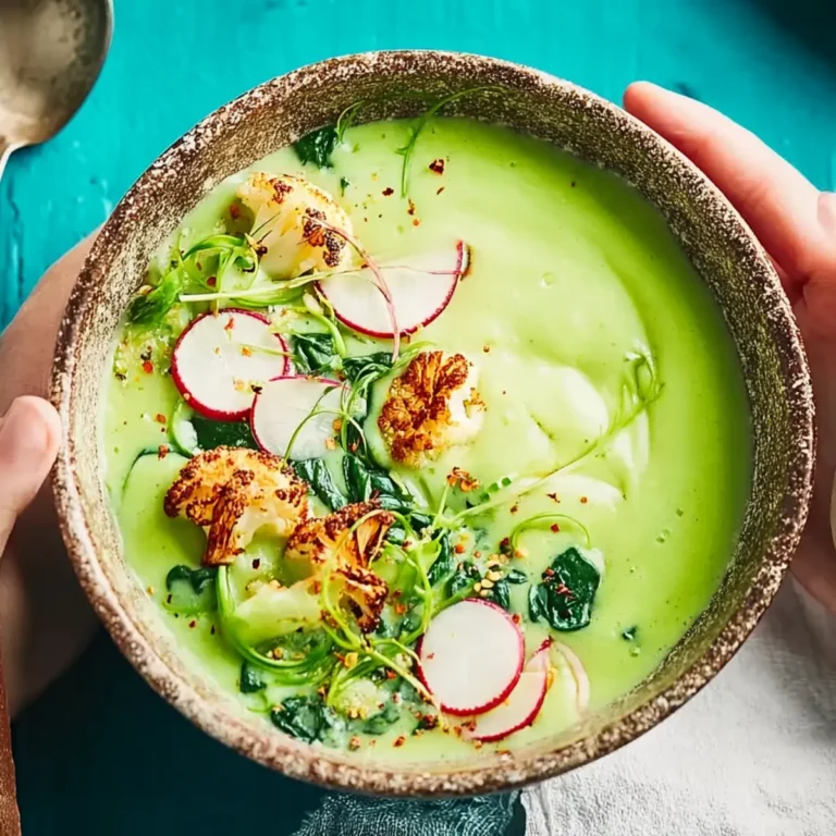 Blumenkohl Kokos Suppe mit Spinat
