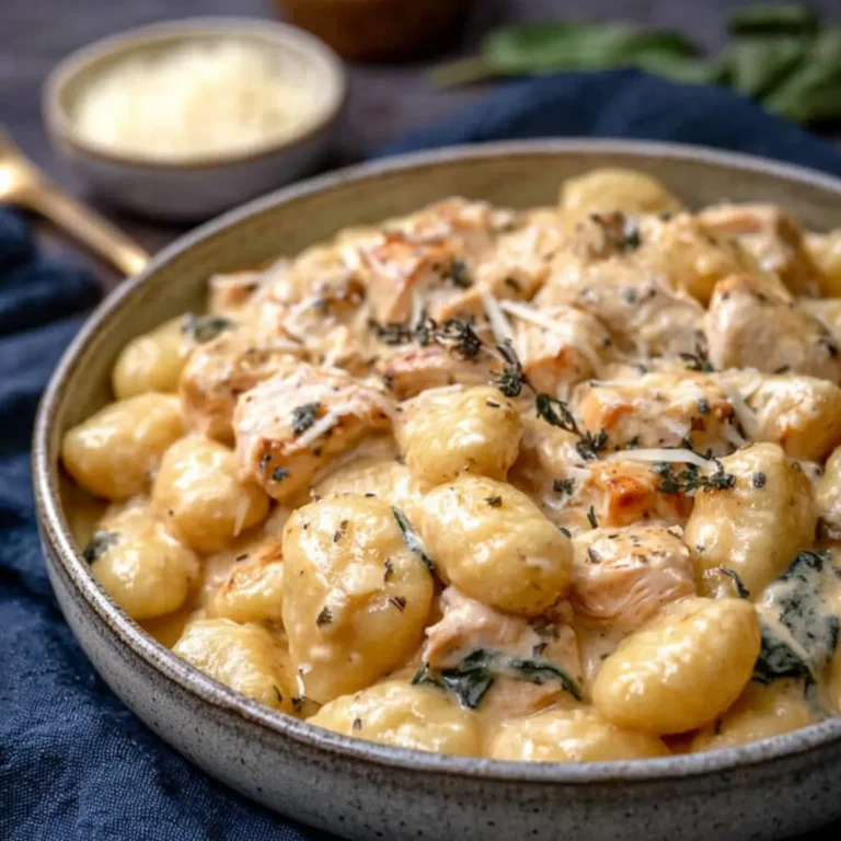 Cremige Hähnchen Gnocchi