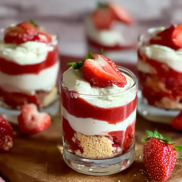 Erdbeer Rhabarber Trifle im Glas