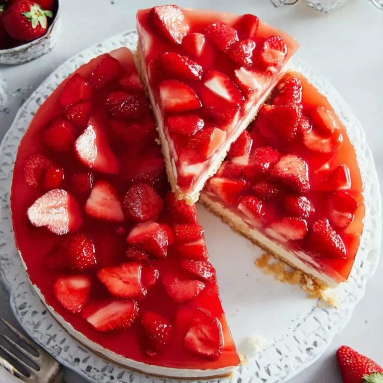 Erdbeerkuchen mit Biskuitboden und Vanillepudding
