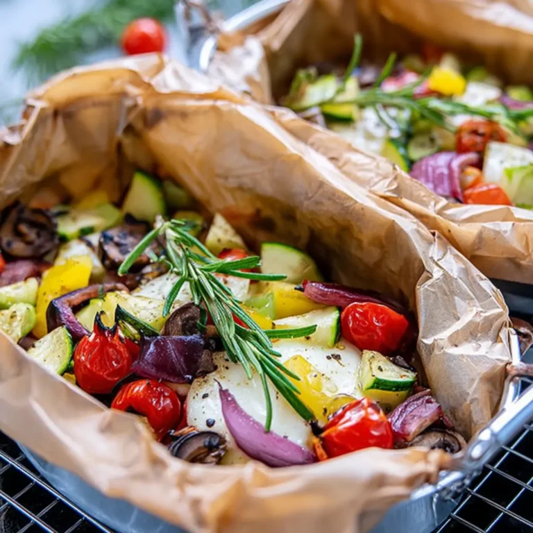 GEMÜSE PÄCKCHEN MIT MOZZARELLA FÜR DEN GRILL