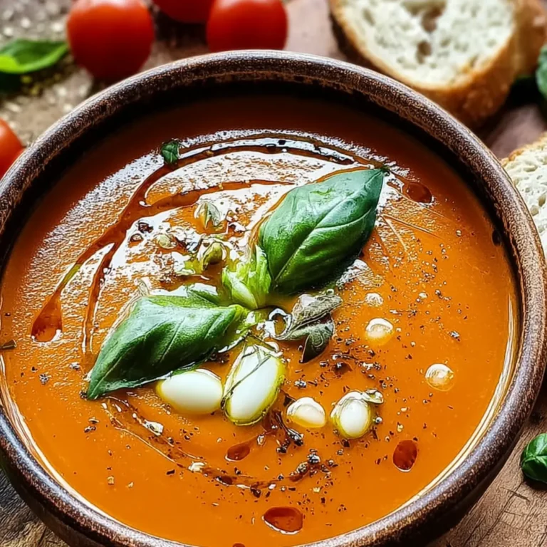 Geröstete Tomaten Basilikum Suppe