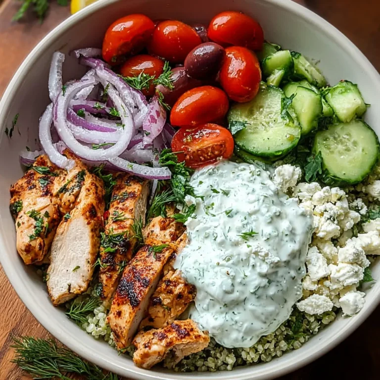 Griechische Hähnchen Tzatziki Bowl