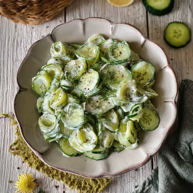 Gurkensalat mit Schmand und Dill