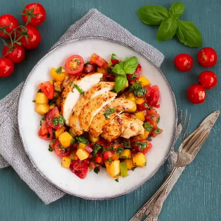 Hähnchenbrust mit Nektarinen Tomaten Salsa
