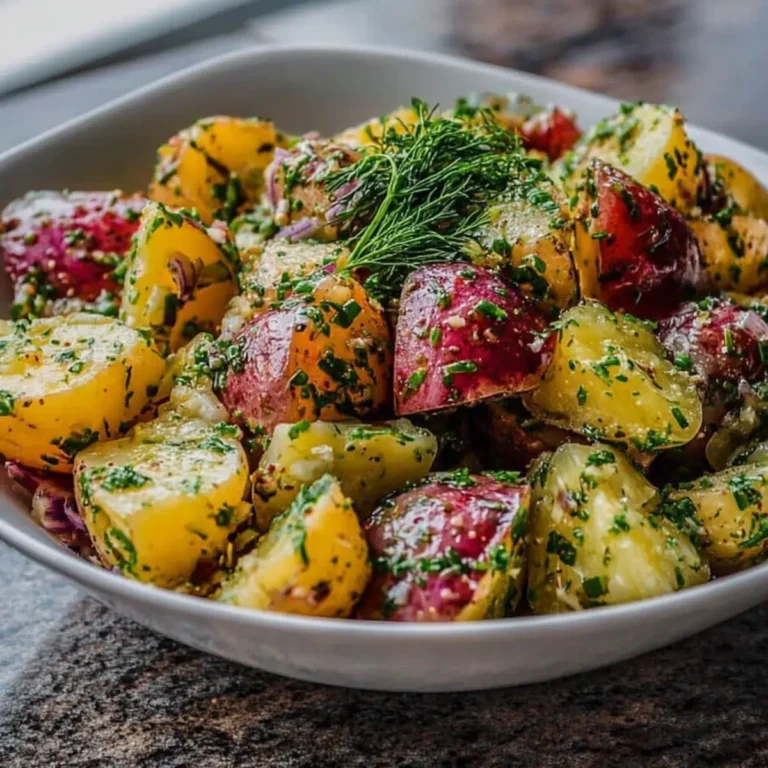 Kartoffelsalat mit Kräuter Vinaigrette ohne Mayo