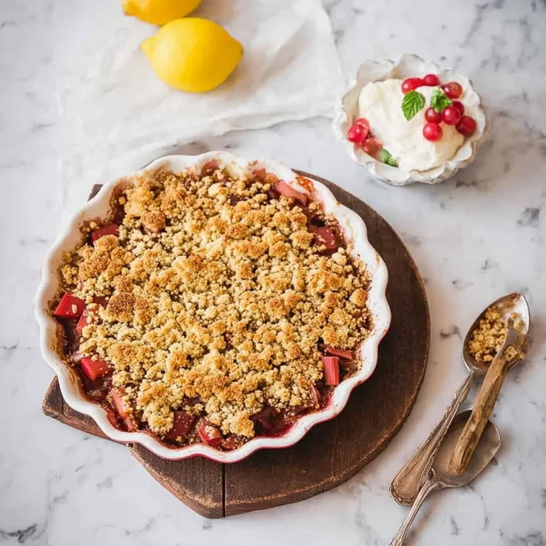 Klassischer Rhabarber Crumble