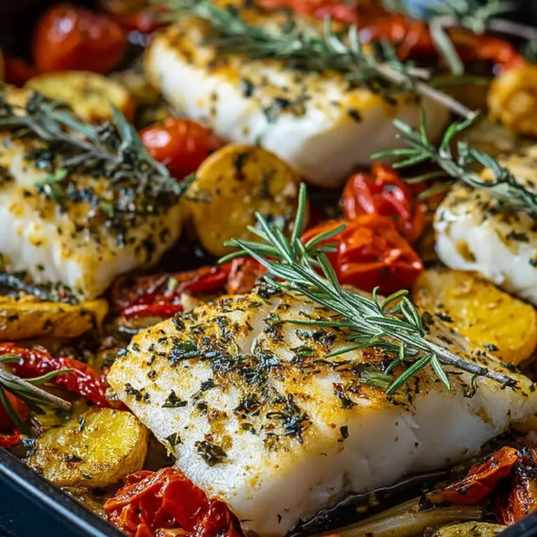 Mediterran gebackene Fischfilets