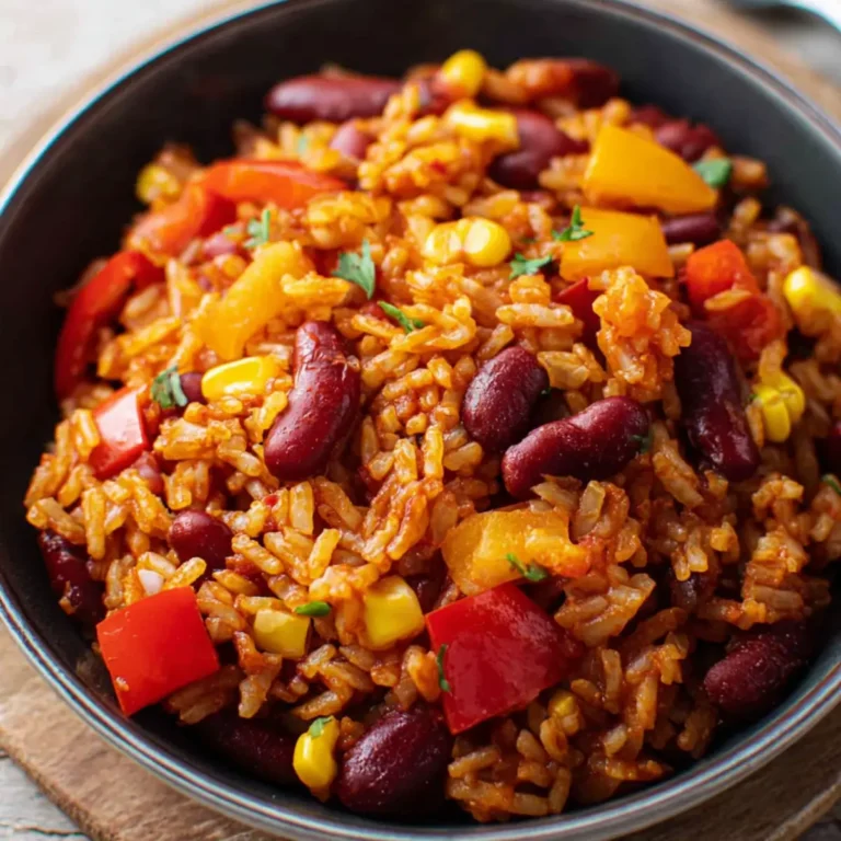 One Pot Reis mit Paprika, Bohnen und Mais