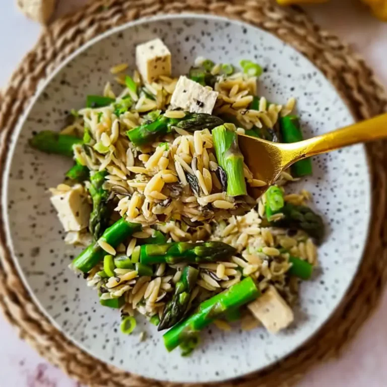 Orzo Salat mit grünem Spargel