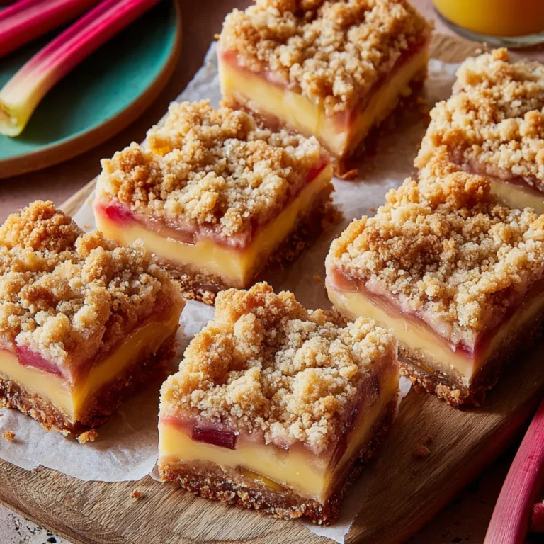 Rhabarber Pudding Crumble Bars