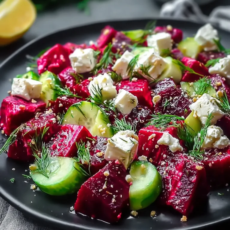 Rote Bete Feta Salat mit Gurke und Dill