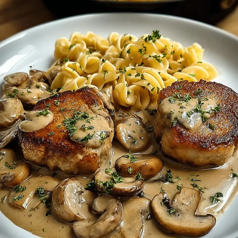 Schweinemedaillons mit Pilzrahmsoße