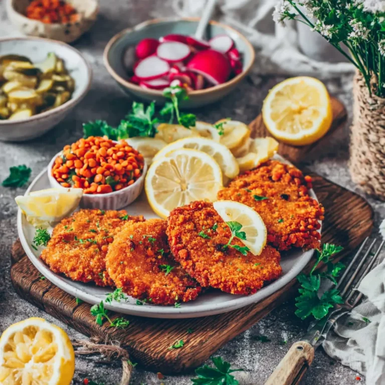 Vegane Schnitzel aus roten Linsen