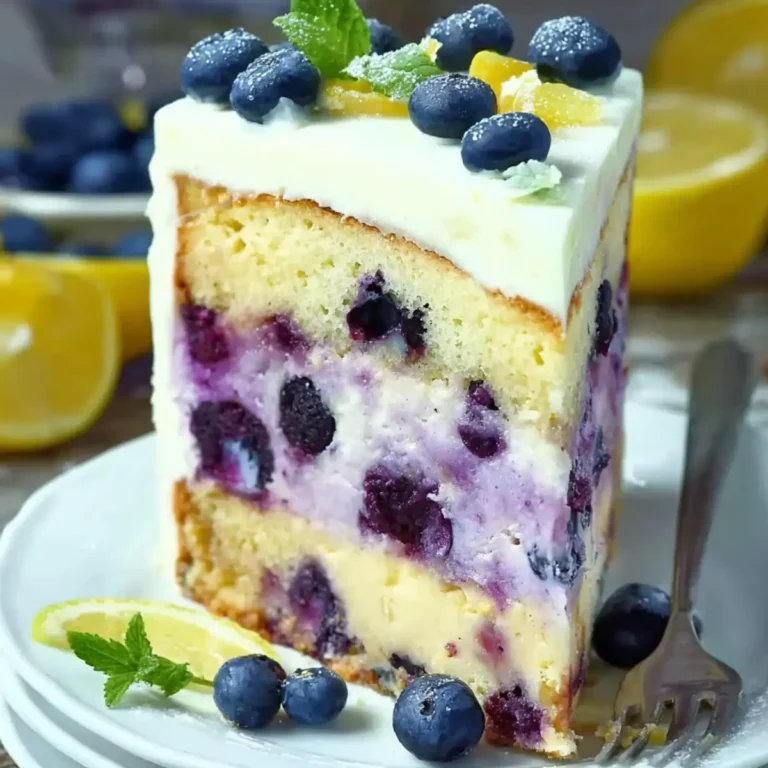 Zitronen Blaubeer Cheesecake Kuchen