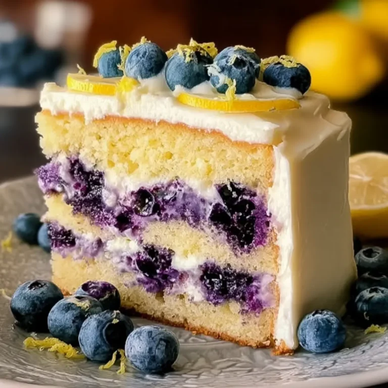 Zitronen Blaubeer Schichtkuchen